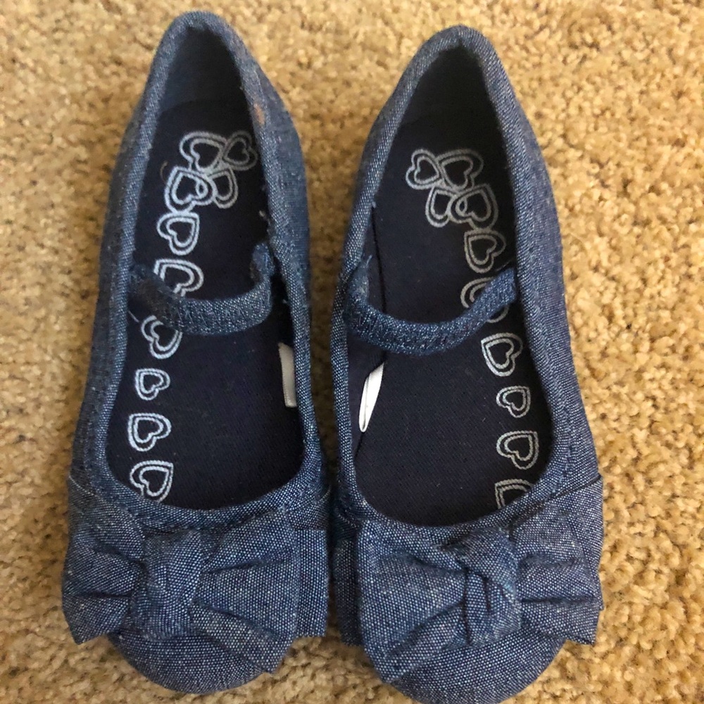NEW Girls toddler denim flats Sz 8
